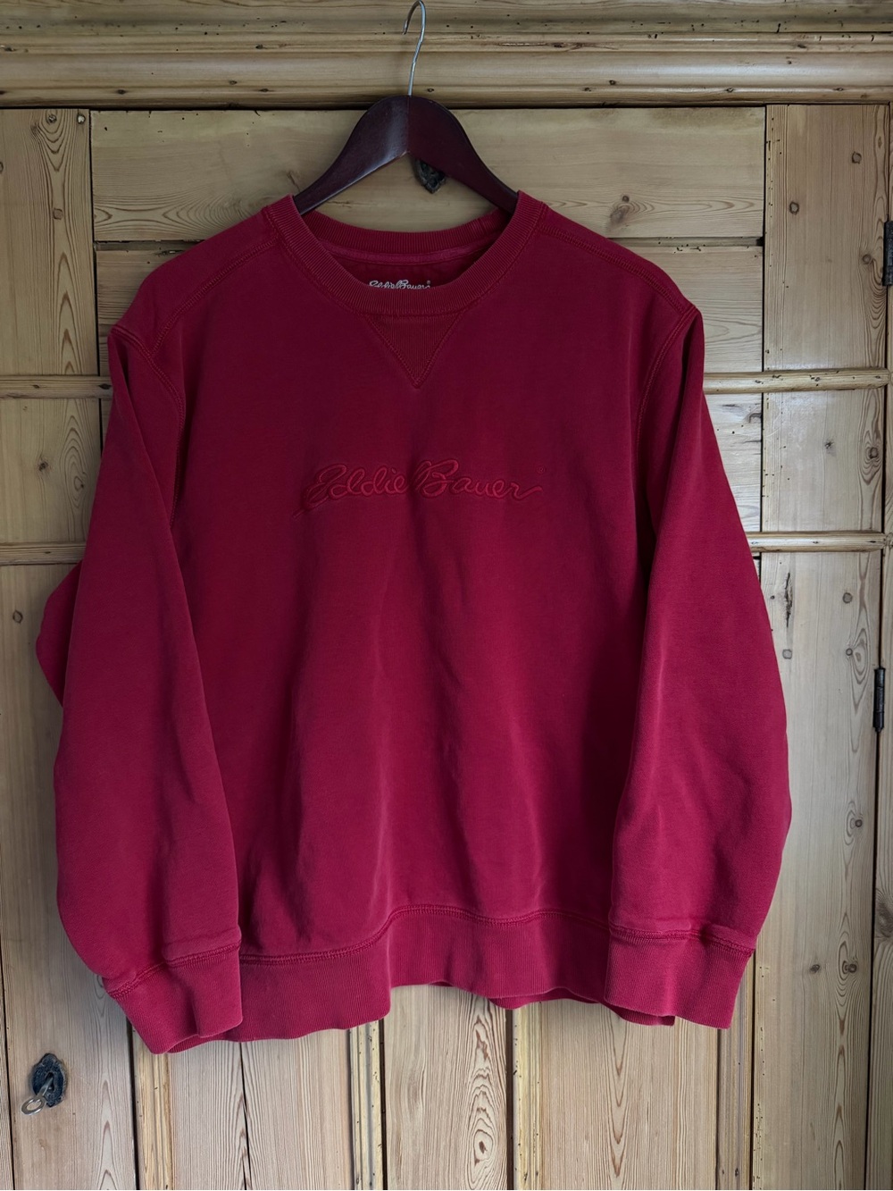 Eddie Bauer Men's Deep Red Crewneck Sweatshirt
